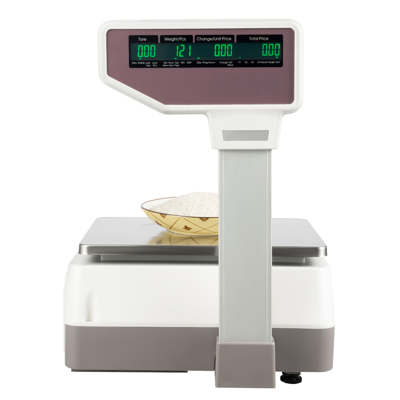 Label Printing Scale, Digital Weight Price Scale LCD Screen Computing Scale with Thermal Label Printer Electronic Weight Scale 66LB/30KG Commercial