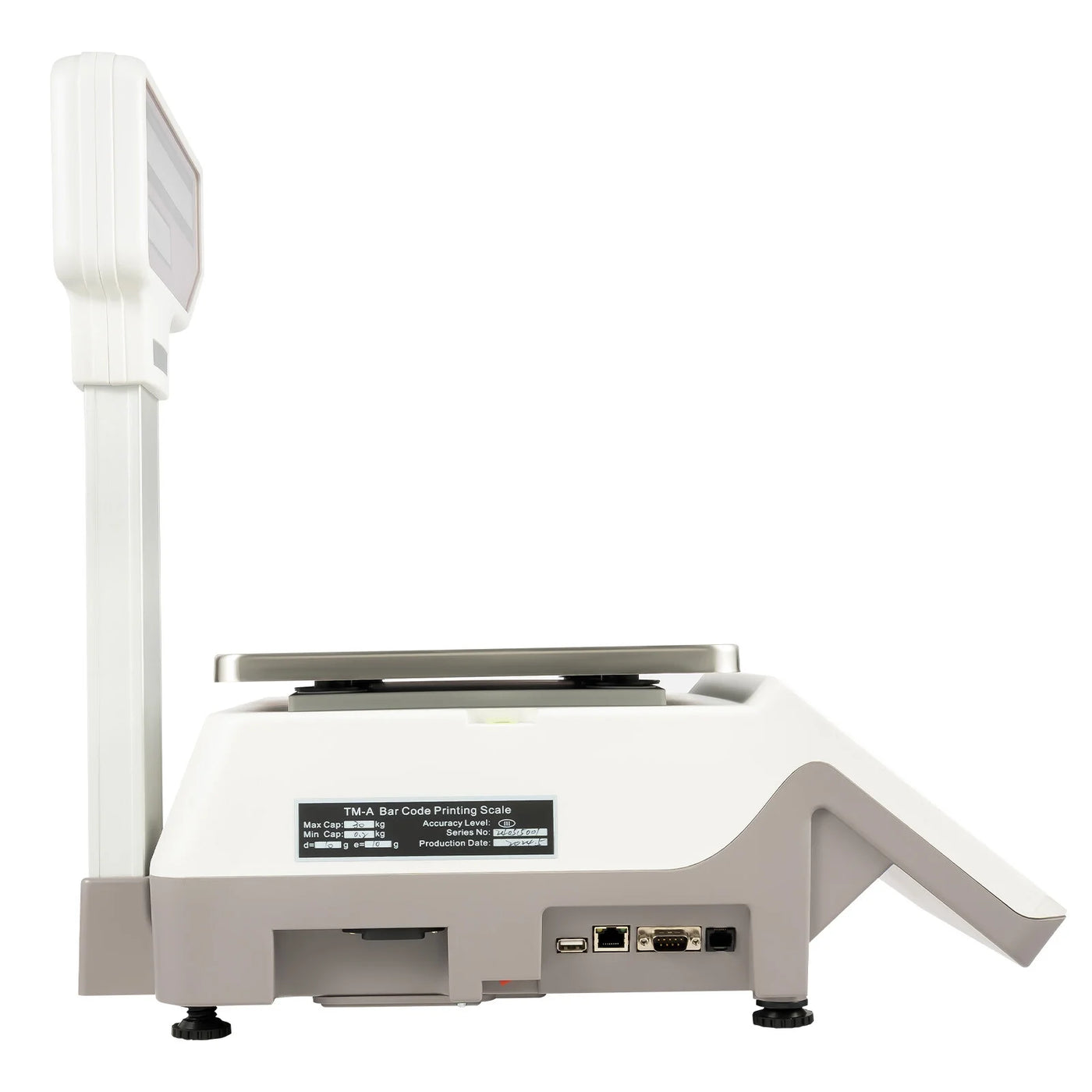 Label Printing Scale, Digital Weight Price Scale LCD Screen Computing Scale with Thermal Label Printer Electronic Weight Scale 66LB/30KG Commercial