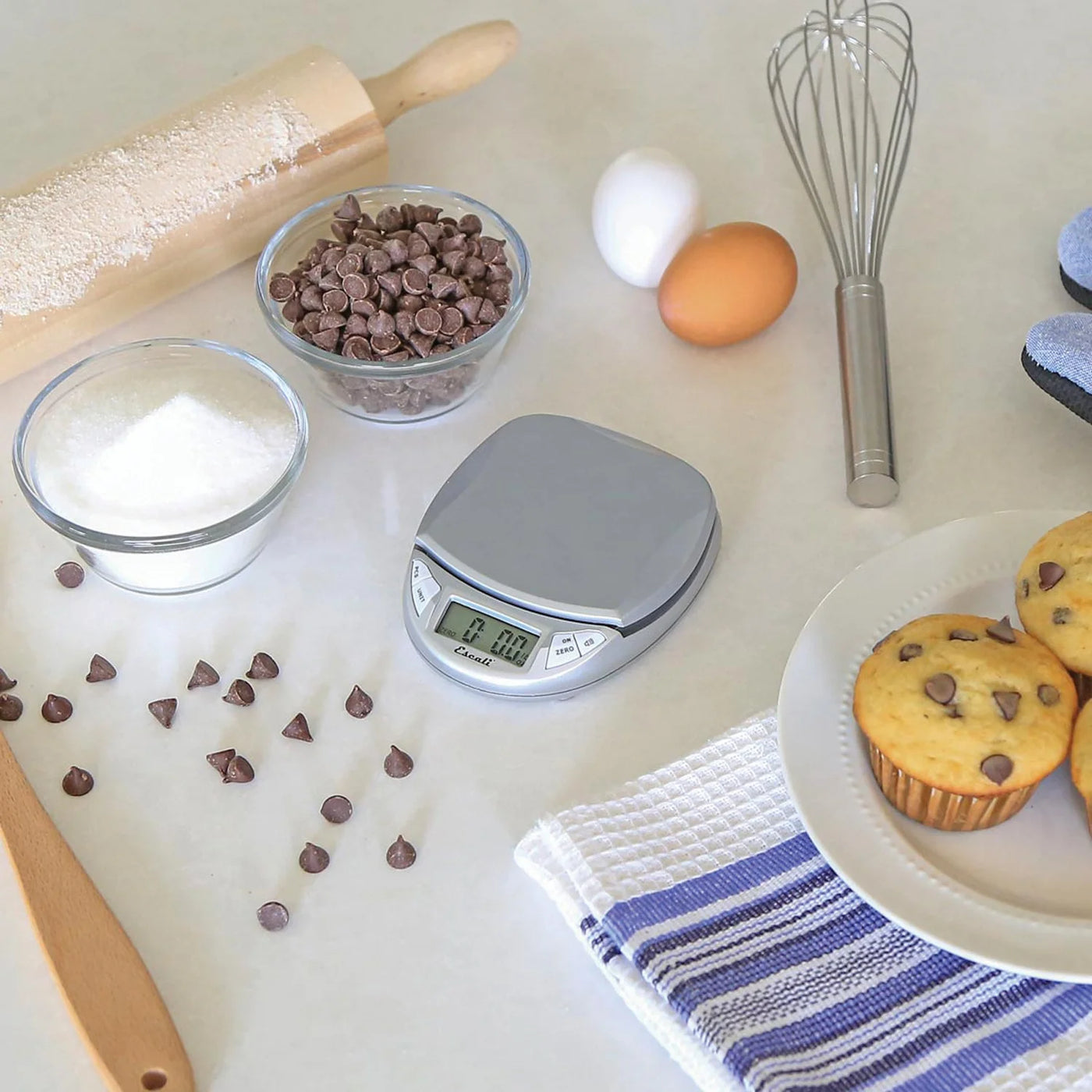 Pico N115s Kitchen, Office Scale, Tare Functionality, Compact Design, LCD Digital Display, 11lb Capacity, Silver/Grey