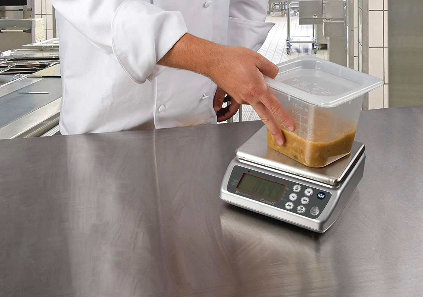 Digital Washdown Scale, 33lb Capacity, Stainless Steel, for Accurate Kitchen, Food and Portion Weighing