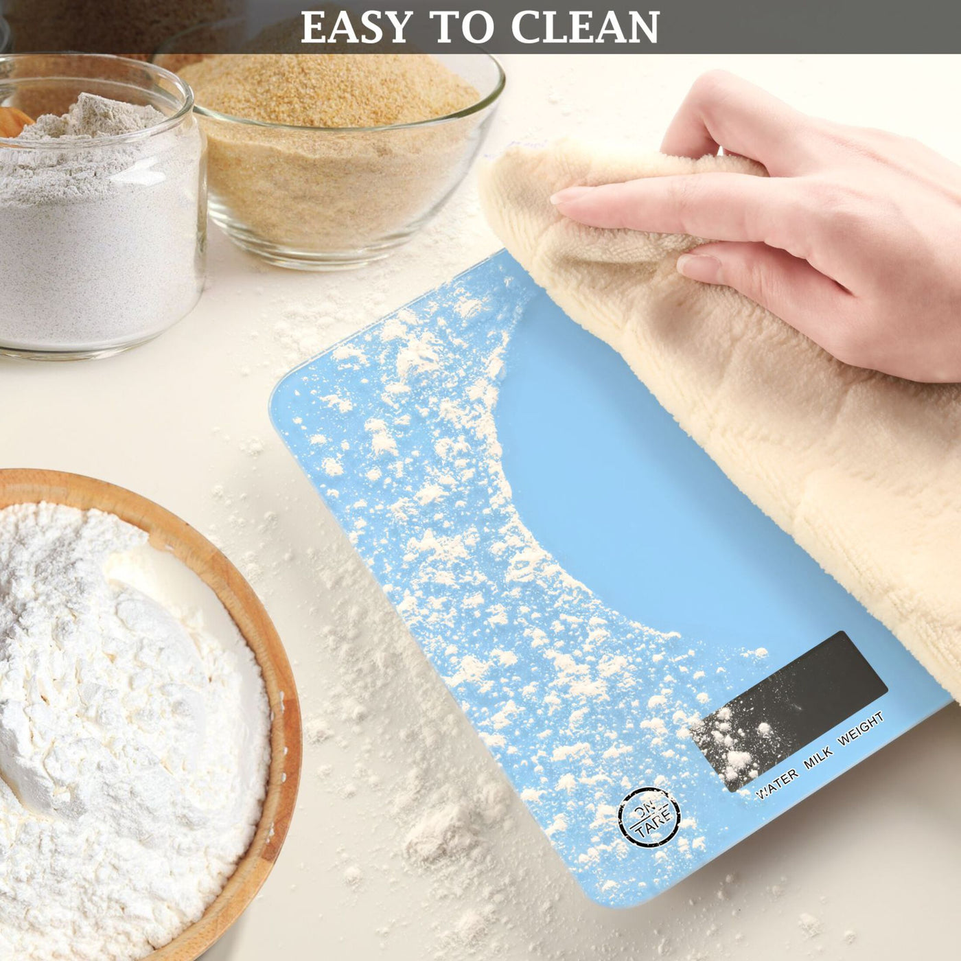 Digital Kitchen Food Scale Weight Grams Oz for Baking Cooking Coffee 11lb 0.05oz/1g Glass Light Sky Blue