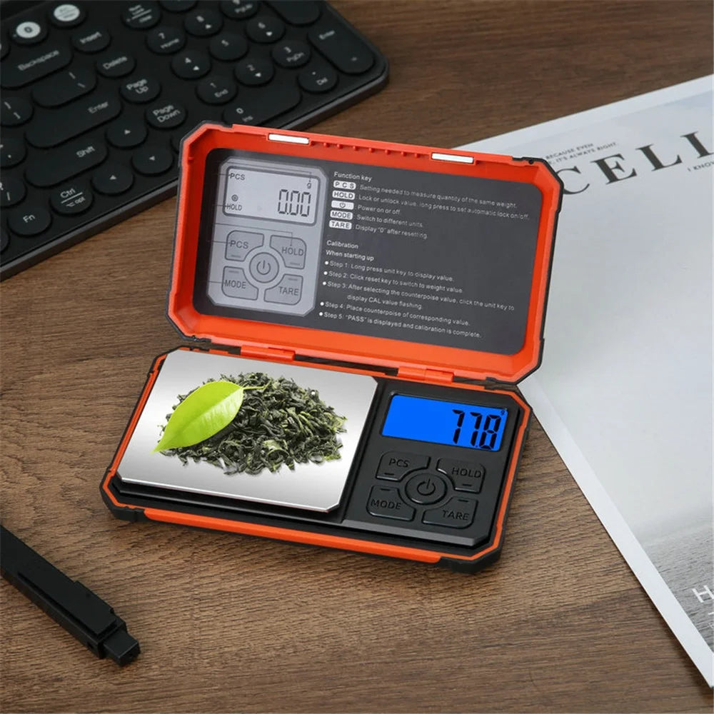 Pocket Gram Scale, 500g X 0.01g Digital Jewelry Scale, Modes Conversion Mini Scale with LCD Display, Tare for Herb, Food, Jewelry