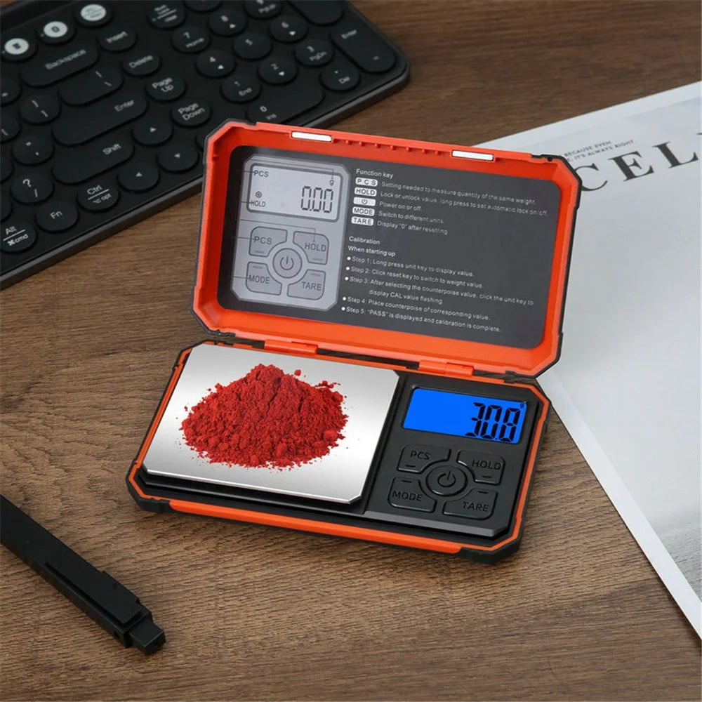 Pocket Gram Scale, 500g X 0.01g Digital Jewelry Scale, Modes Conversion Mini Scale with LCD Display, Tare for Herb, Food, Jewelry