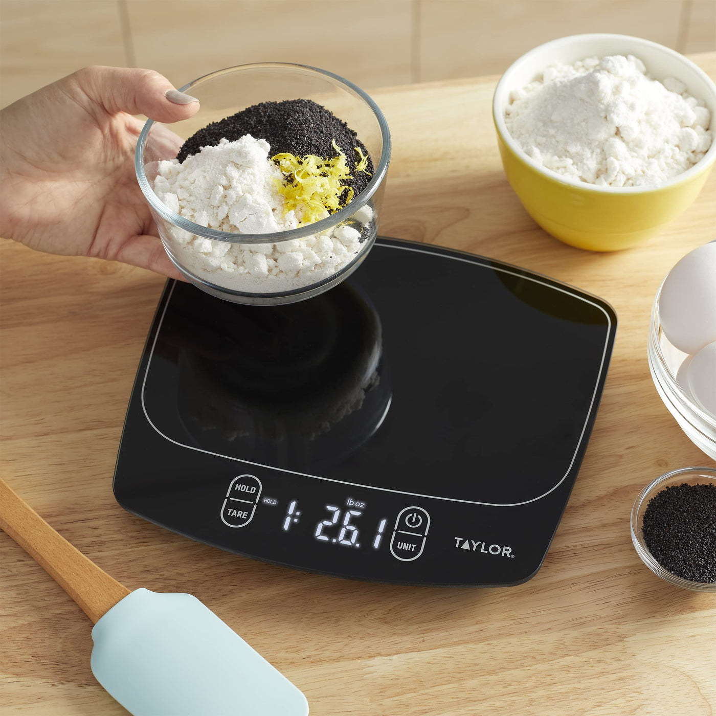 Lifetime Brands Waterproof Digital Food Scale, for Accurate Kitchen, Food and Portion Weighing, Durable Design for Daily Home Use