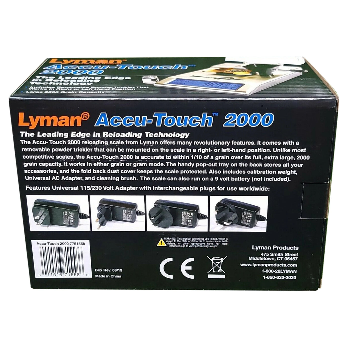 Lyman Accu-touch 2000, Electr Scale (115/230V), for Accurate Kitchen, Food and Portion Weighing, Durable Design for Daily Home Use