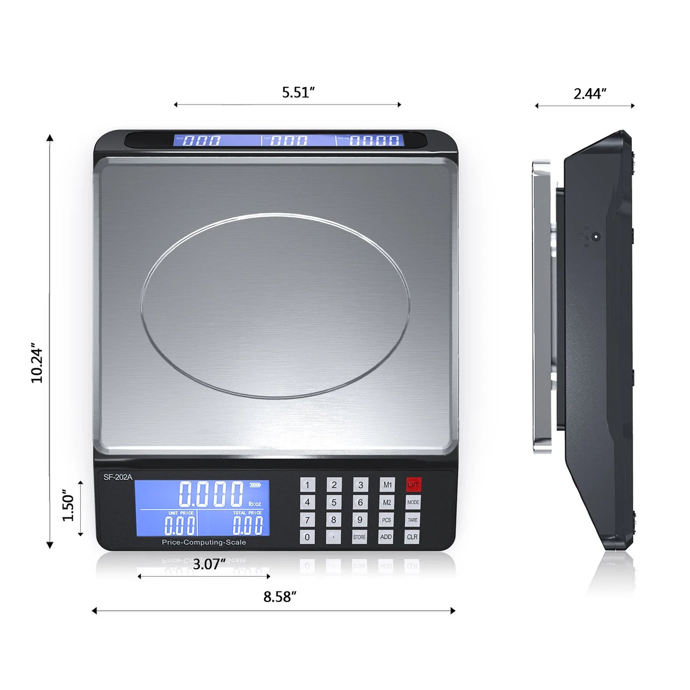Digital Computing Price Scale with Capacity 66lbs and 0.1oz Readability, AC/DC, for Accurate Kitchen, Food and Portion Weighing