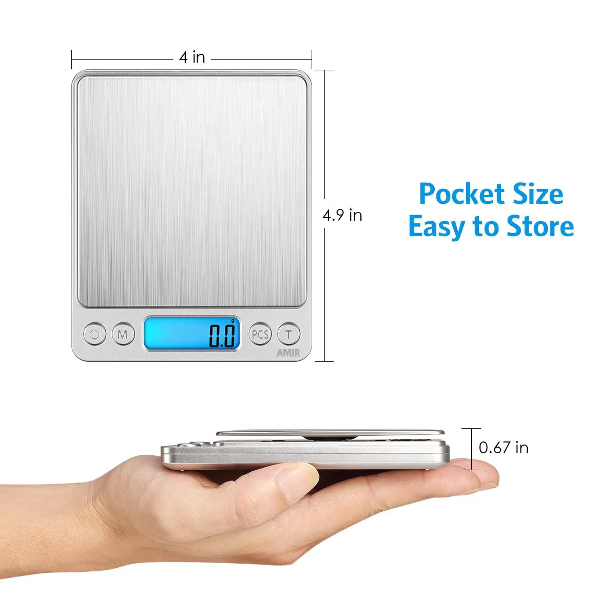 Digital Kitchen Scale, 3000g 0.01oz/ 0.1g Pocket Cooking Scale, Mini Food Scale, Pro Electronic Jewelry Scale with Back-lit LCD Display