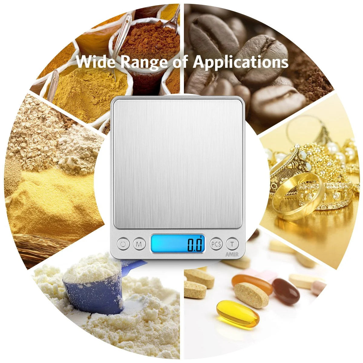 Digital Kitchen Scale, 3000g 0.01oz/ 0.1g Pocket Cooking Scale, Mini Food Scale, Pro Electronic Jewelry Scale with Back-lit LCD Display