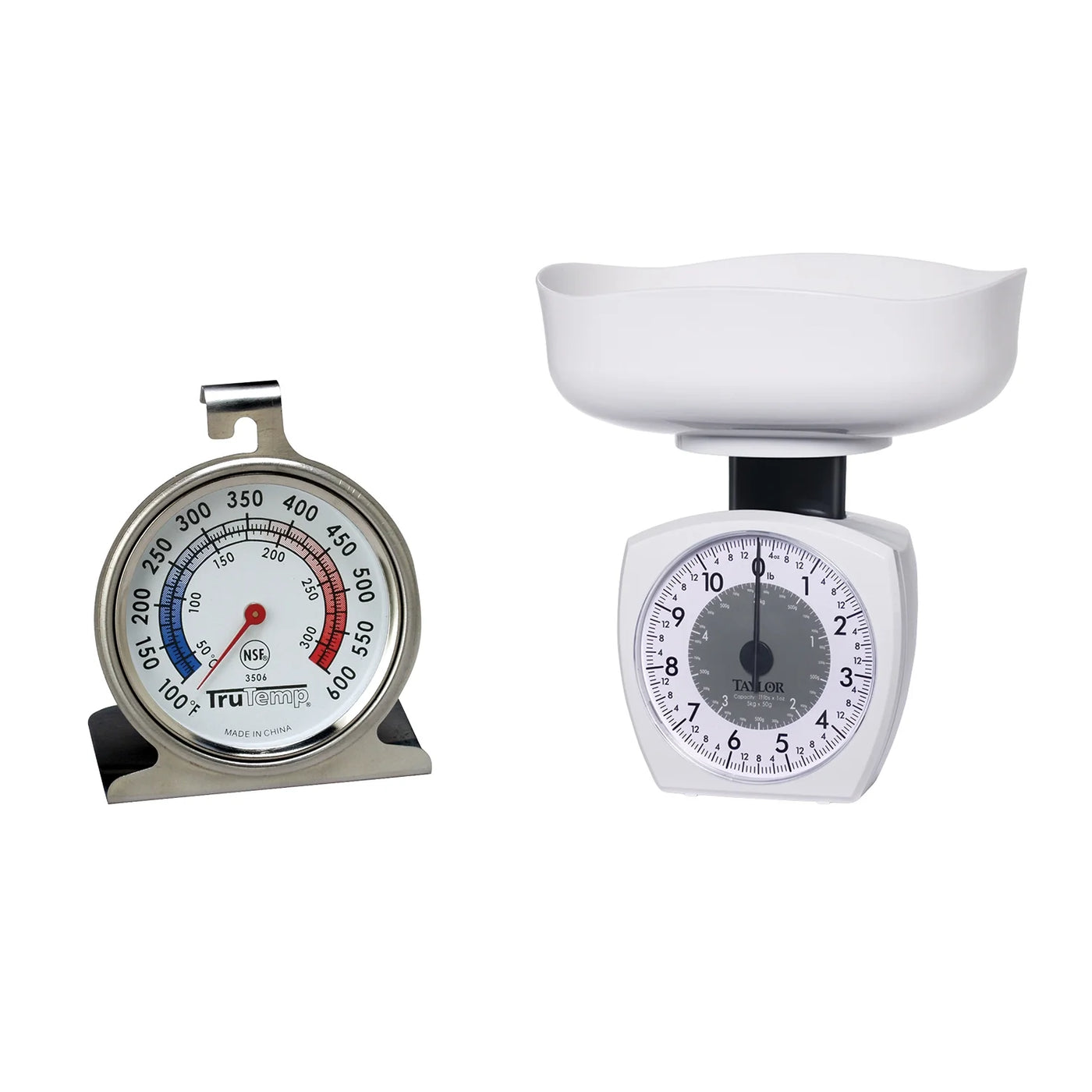 3701KL Stainless Steel Kitchen Scale, 11lb and 3506 Oven Dial Thermometer, for Accurate Kitchen, Food and Portion Weighing