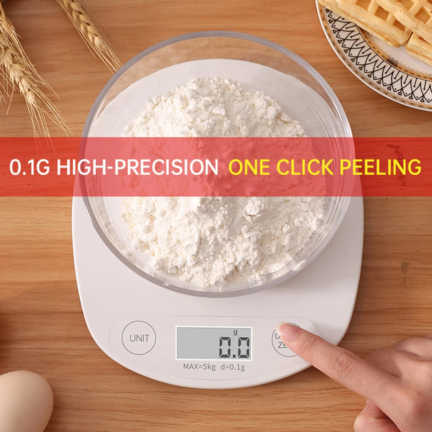 Food Kitchen Gram Scale, Digital Ounces and Grams for Cooking, Baking, Meal Preparation, Dieting and Weight Loss