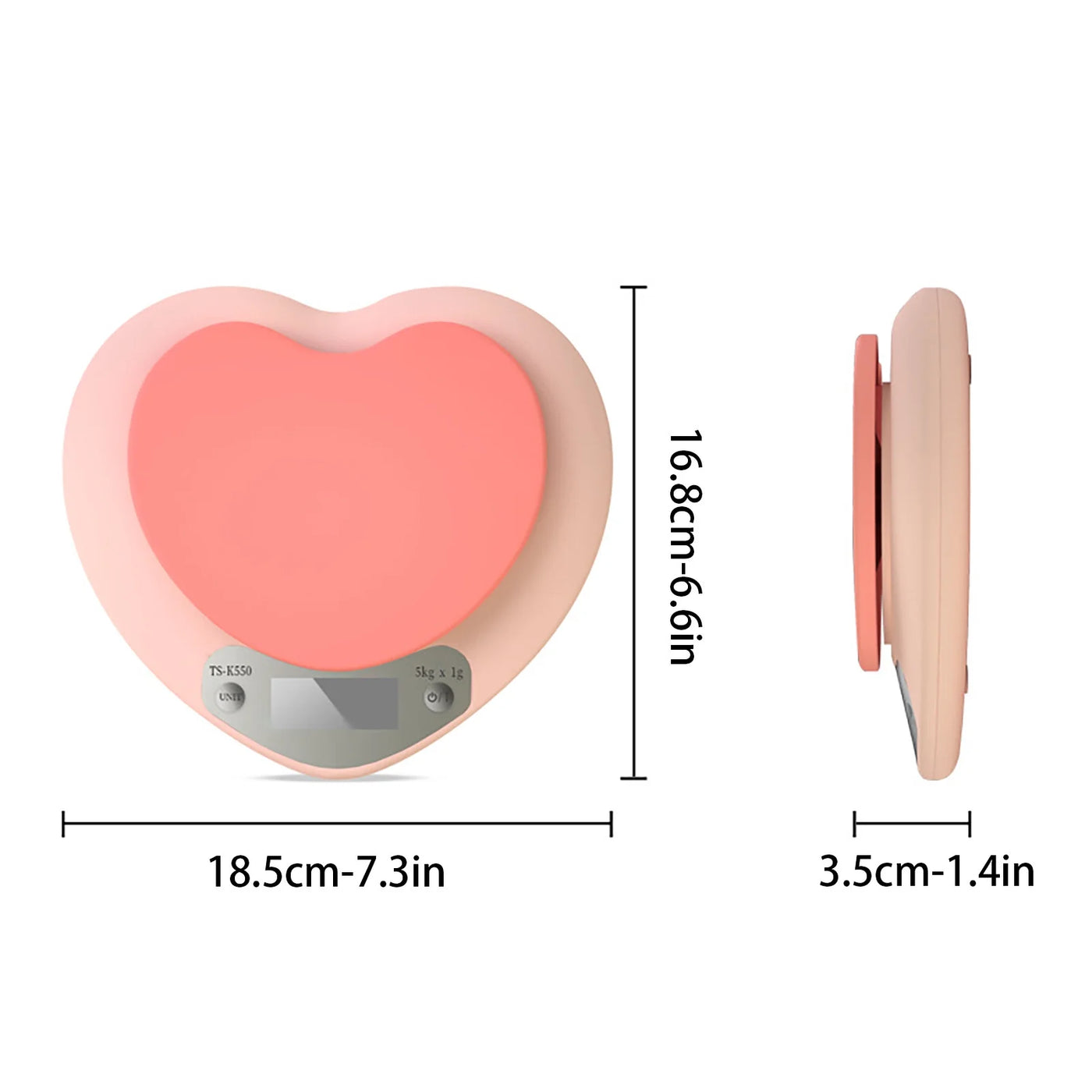 Dnogom Heart-shape Digital Kitchen Baking Scale, 0.1g Accurate High-sensitivity Food/Coffee Gram Scale for Baking Cooking Coffee(pink)