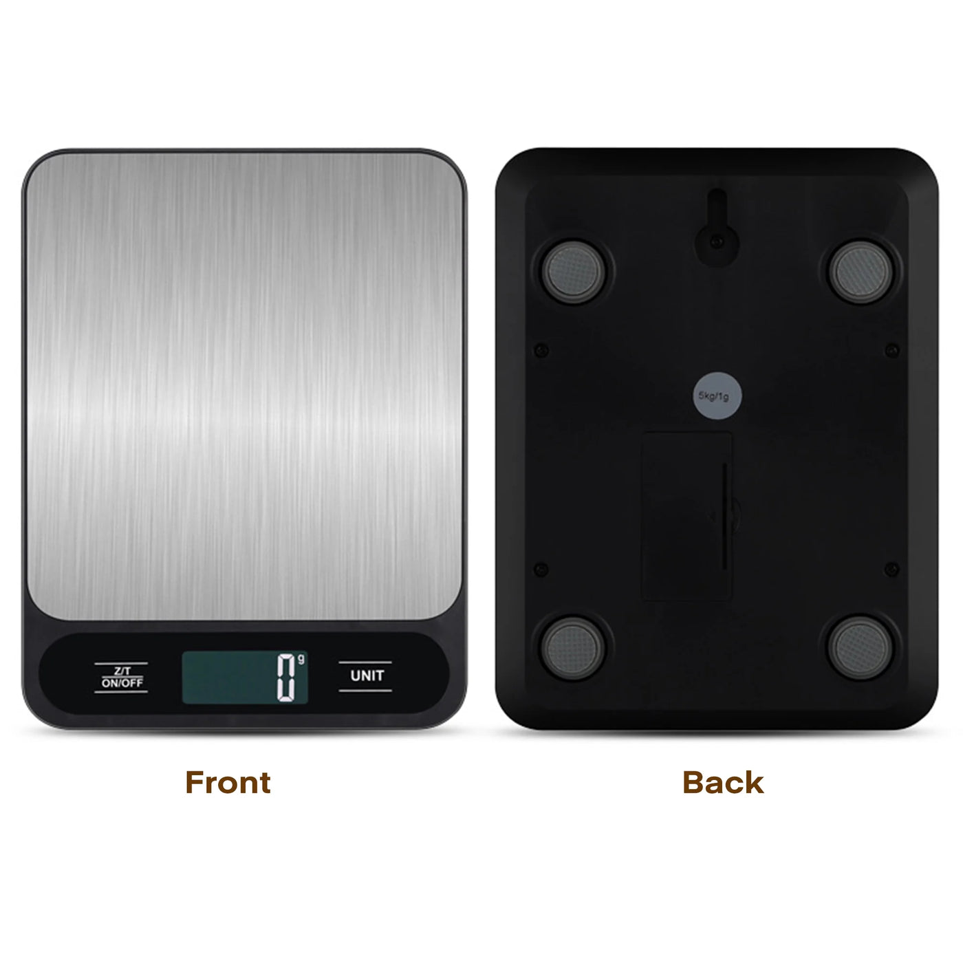 Food Scale, Baking Food Gram Scale, 11 Lbs Kitchen Scale with Multiple Measurement Units, Tare Function, LCD Display, Stainless Steel
