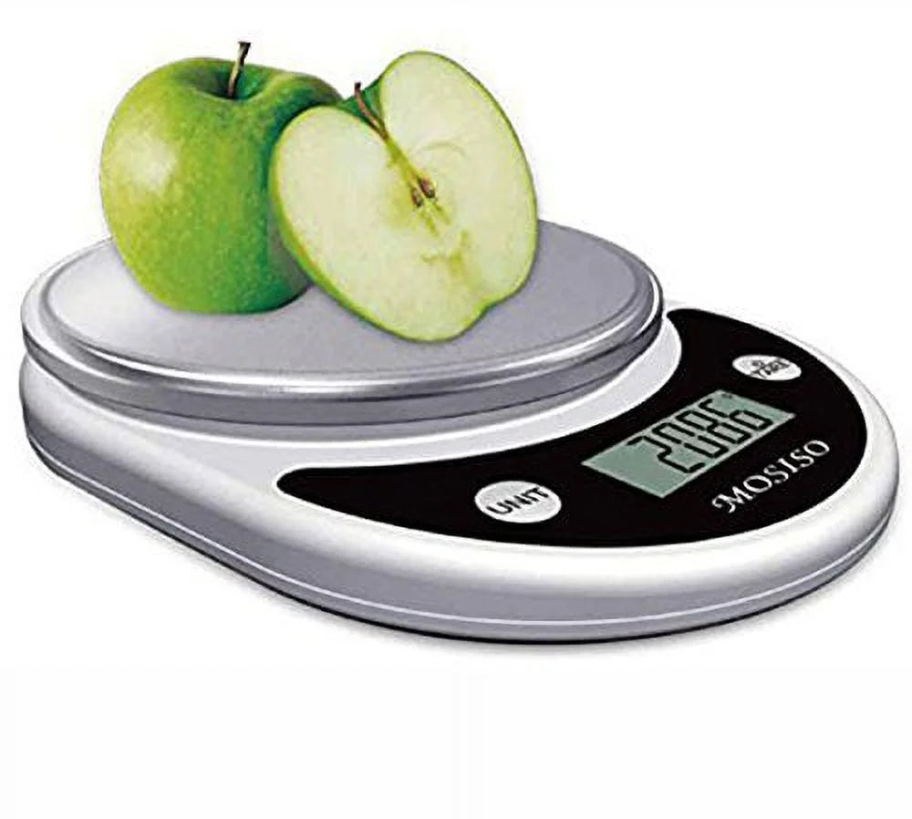 Mosiso, Pro Digital Multifunction Kitchen Food Scale, 1g to 11 Lbs Capacity, Elegant Black, for Accurate Kitchen, Food and Portion Weighing