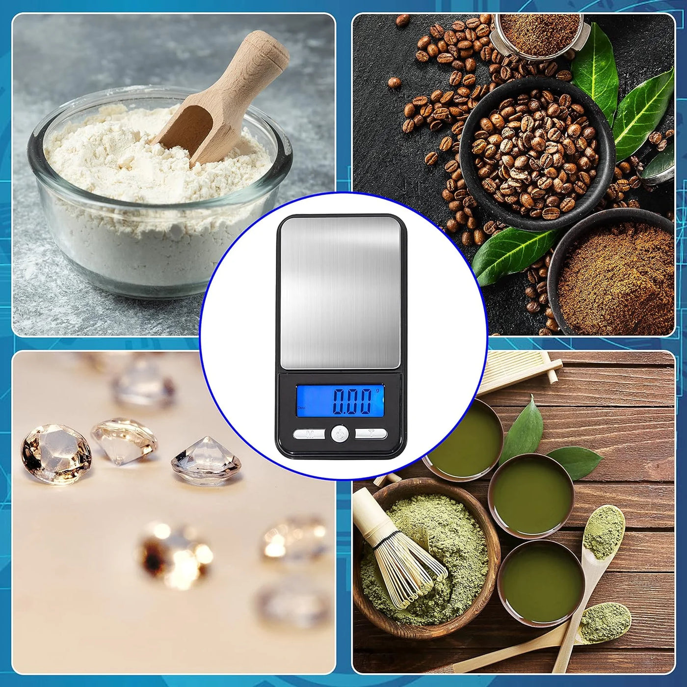 Digital Pocket Weight Scale, Stainless Steel, Black 150g, for Accurate Kitchen, Food and Portion Weighing