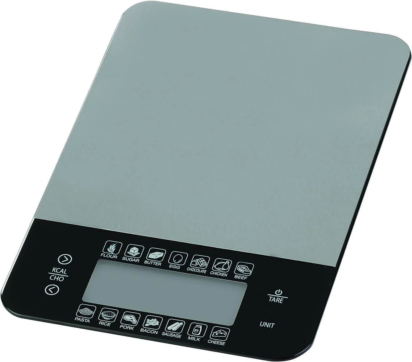 Digital Kitchen Food Scale with Calorie and Carb Calculator, Stainless Steel, for Accurate Kitchen, Food and Portion Weighing