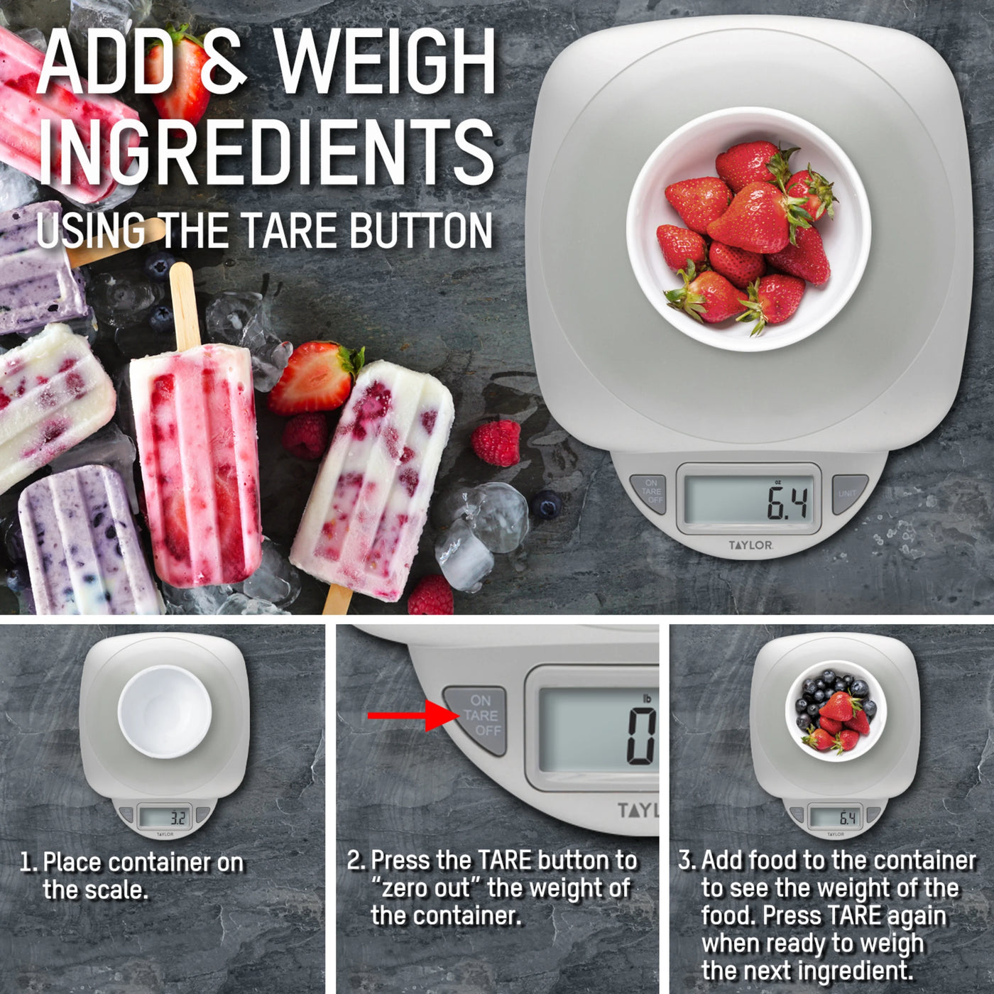 11 Lb. Digital Glass Top Kitchen Scale and Food Scale, for Accurate Kitchen, Food and Portion Weighing