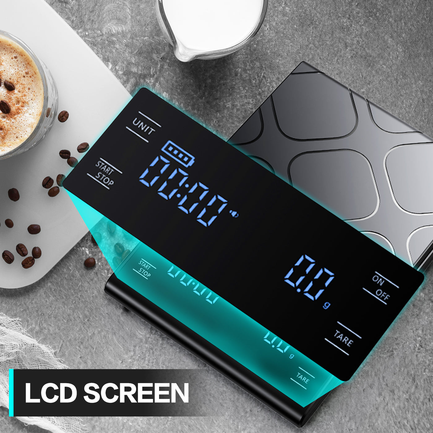 Coffee Scale with Timer, 3kg/0.1g High Precision Digital Kitchen Scale Drip Espresso Scale with Auto Tare, Pour Over Coffee Scale