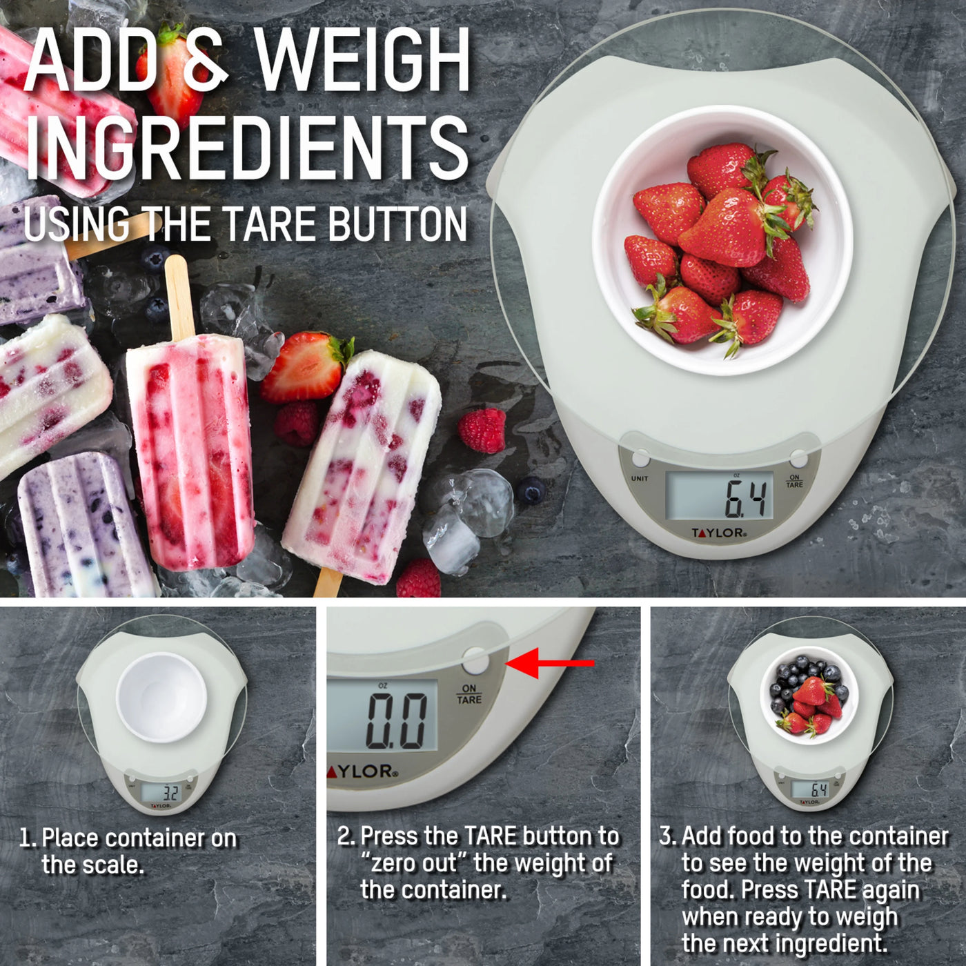 Digital Glass Platform White Base Food Scale and Kitchen Scale, for Accurate Kitchen, Food and Portion Weighing