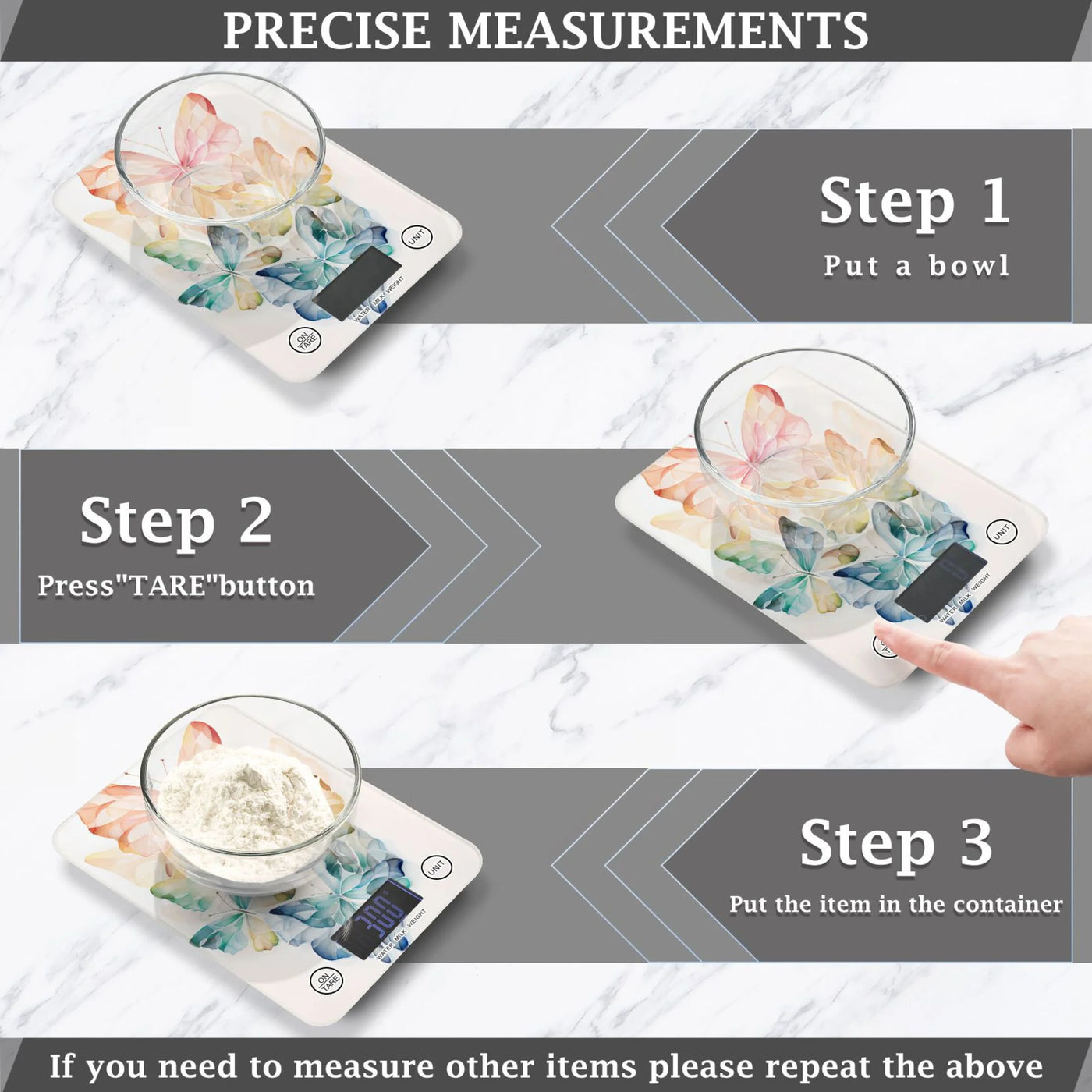 Kitchen Scale Digital Food Scales Grams and Oz Weight for Cooking and Baking Butterfly Colorful, for Accurate Kitchen, Food and Portion Weighing