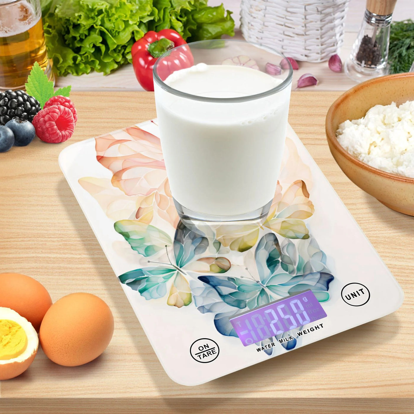 Kitchen Scale Digital Food Scales Grams and Oz Weight for Cooking and Baking Butterfly Colorful, for Accurate Kitchen, Food and Portion Weighing