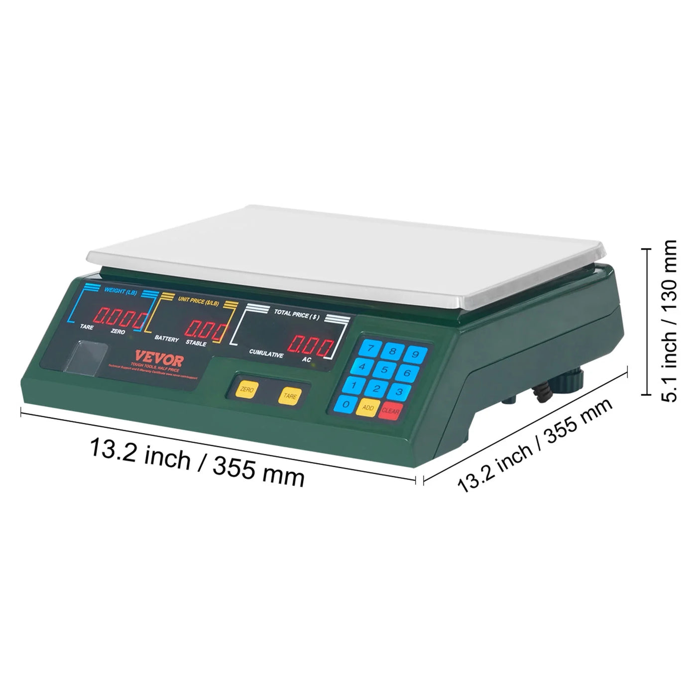 Electronic Price Computing Scale, 66 Lb Digital Deli Weight Scales, LED Digital Commercial Food Fruit Meat Produce Counting Weight