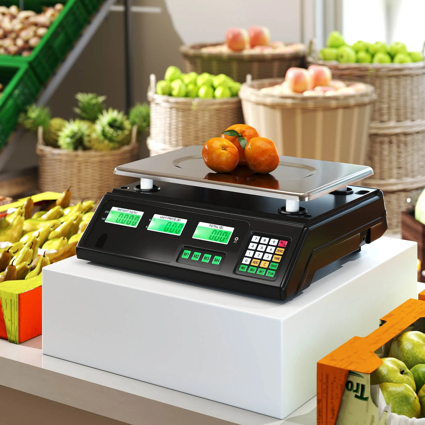 88lb Price Computing Scale with Counting Function, Stainless Steel Platform, for Accurate Kitchen, Food and Portion Weighing