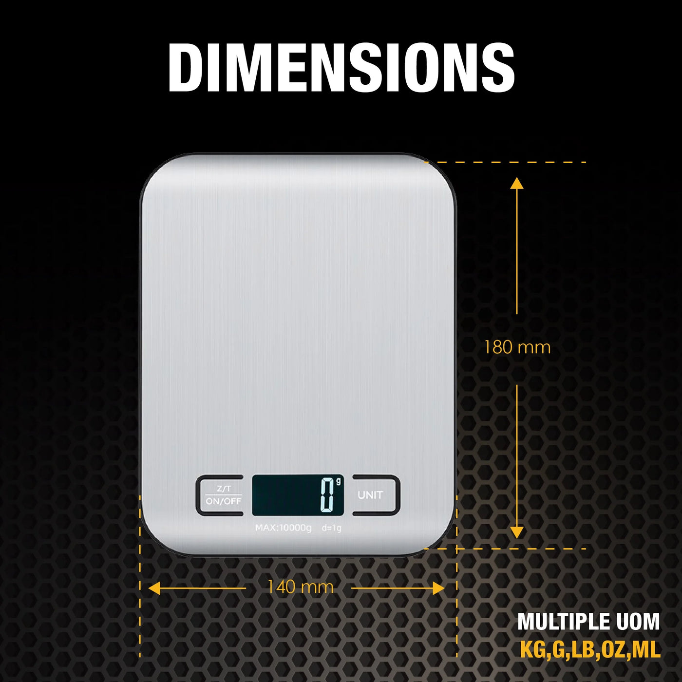 Food Scale Silver, for Accurate Kitchen, Food and Portion Weighing, Durable Design for Daily Home Use