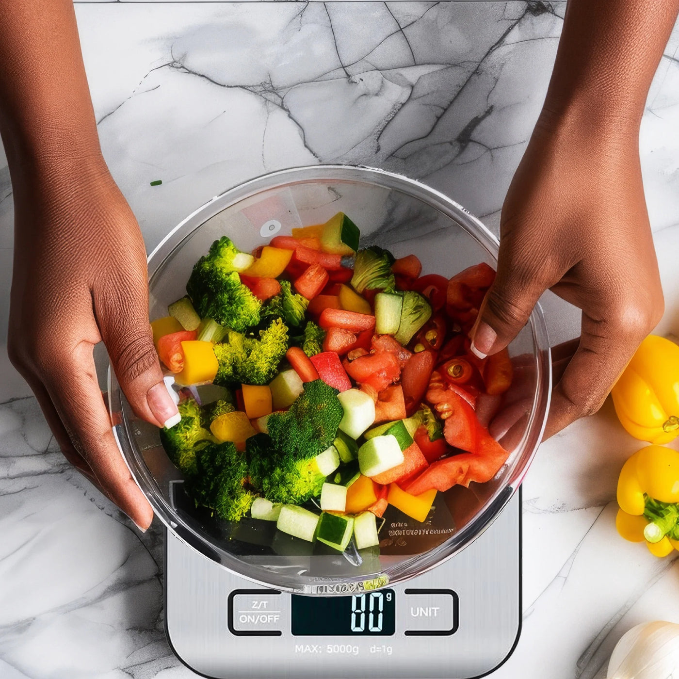 Food Scale Silver, for Accurate Kitchen, Food and Portion Weighing, Durable Design for Daily Home Use