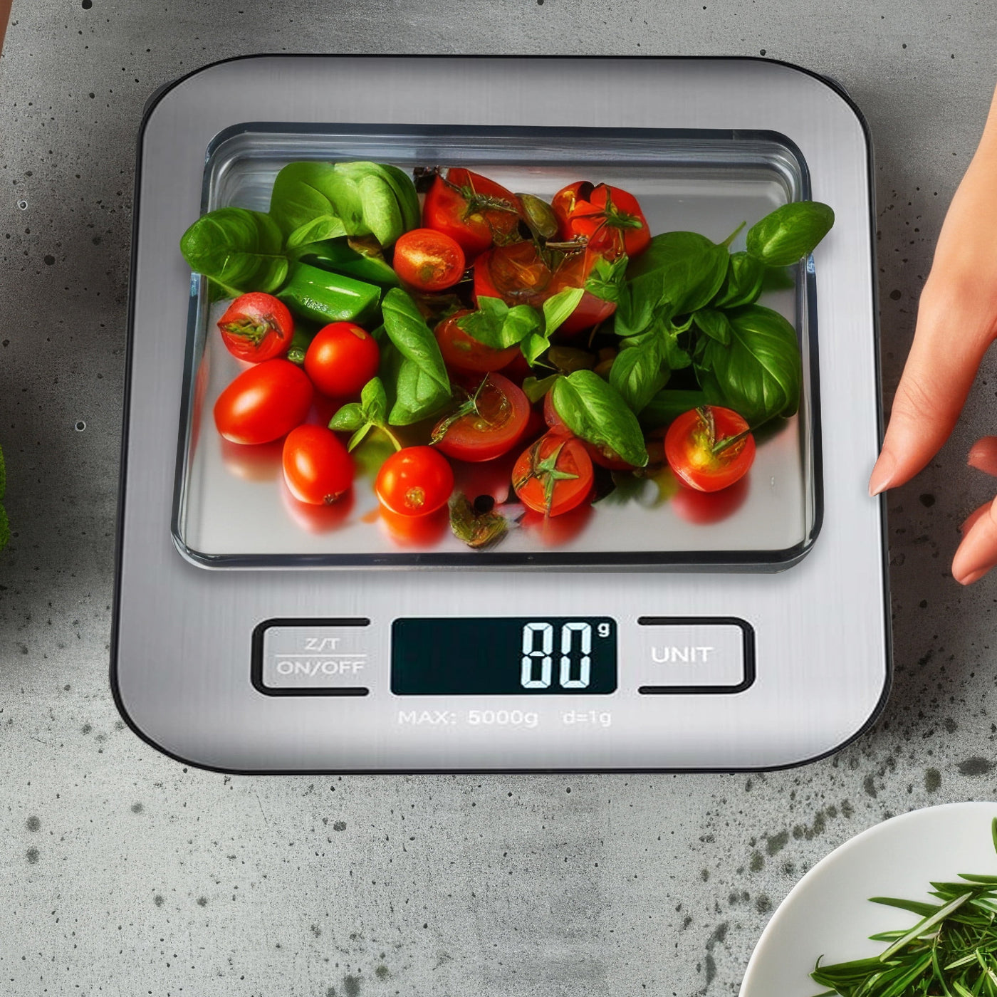 Food Scale Silver, for Accurate Kitchen, Food and Portion Weighing, Durable Design for Daily Home Use