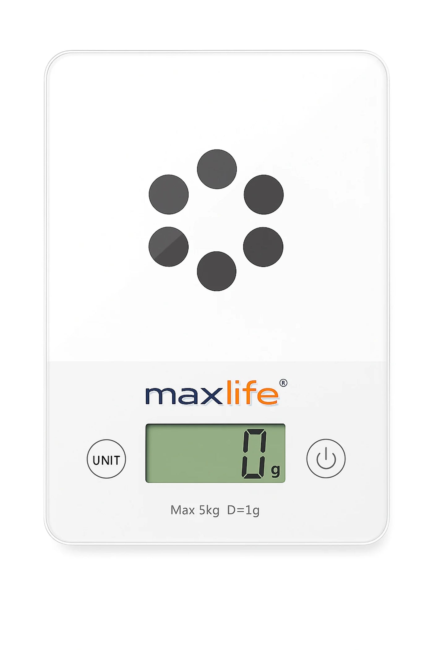 Max Life Digital Scale -tempered Glass, High Accuracy, Tare, Multi-unit Measurement Kitchen Scale, for Accurate Kitchen, Food and Portion Weighing