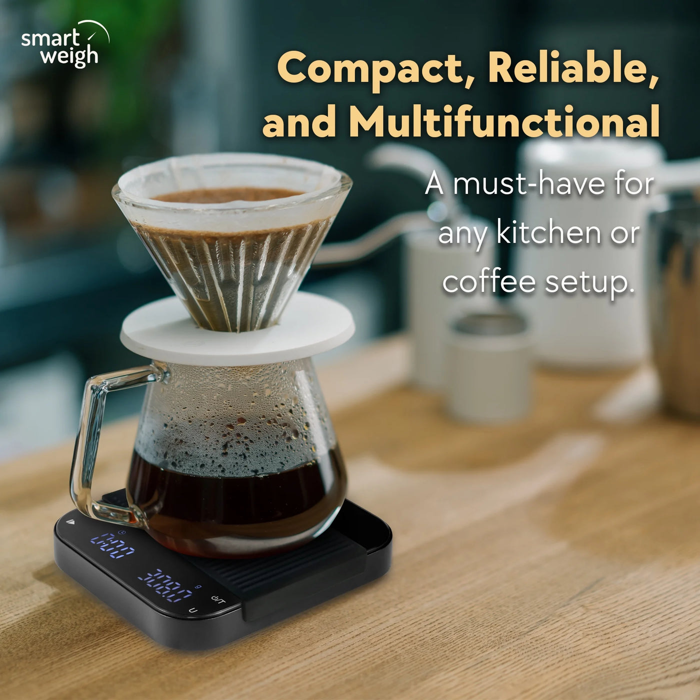 Smart Weigh Coffee Scale 3000g X 0.01g High Precision Sensors Accurate Scale, for Accurate Kitchen, Food and Portion Weighing