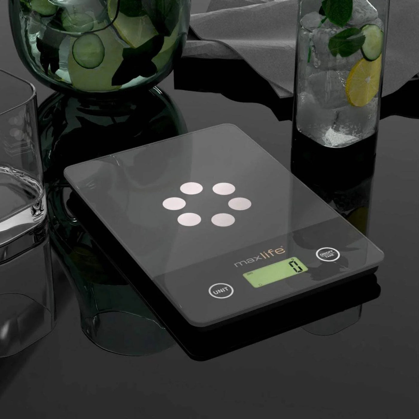 Max Life Digital Scale -tempered Glass, High Accuracy, Tare, Multi-unit Measurement Kitchen Scale, for Accurate Kitchen, Food and Portion Weighing