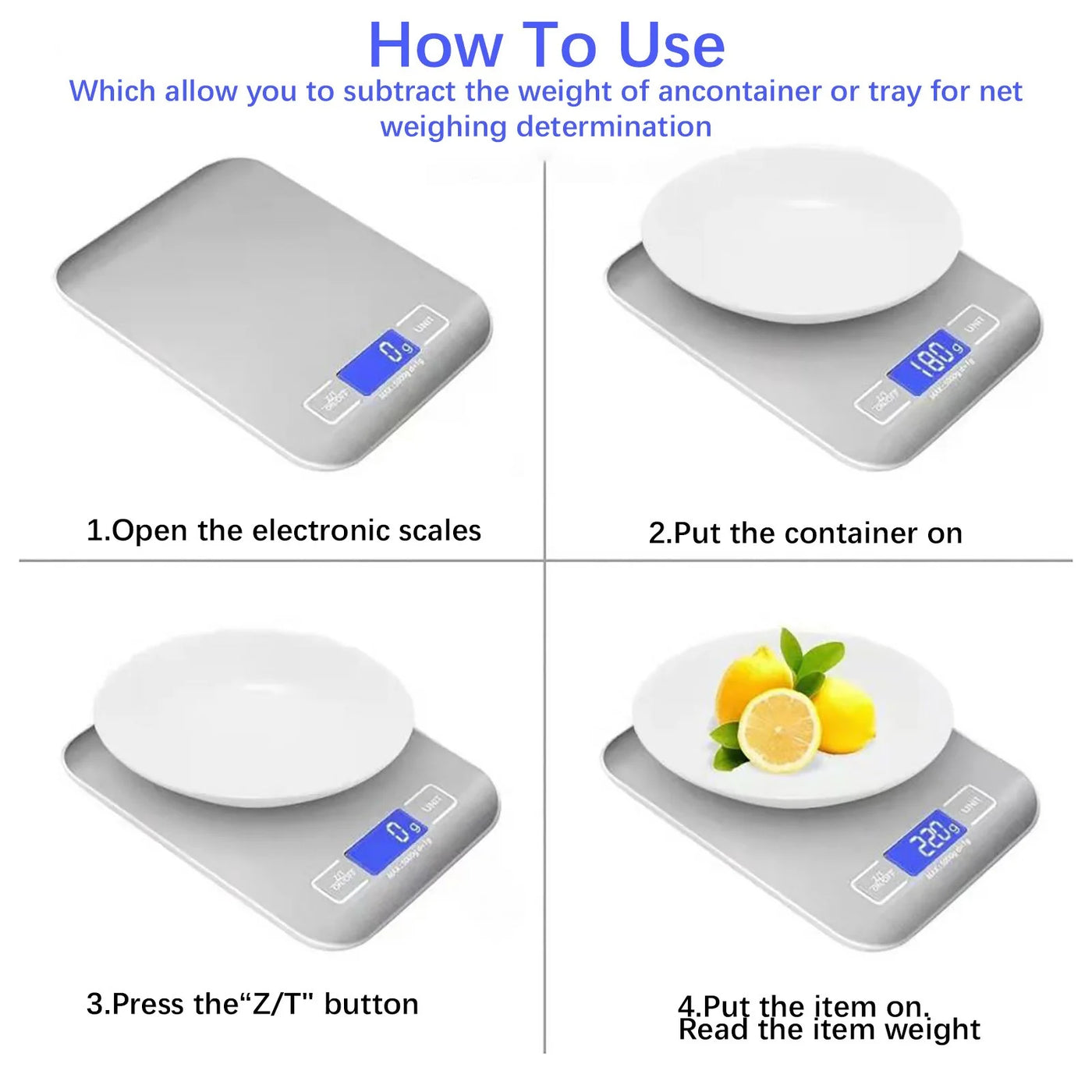 Kitchen Gadgets Kezqiaxn Food Scale 11lb Kitchen Scale with 6 Units Tare Function LCD Display 0.05oz/1g Stainless Steel Digital Food Scale Grams and