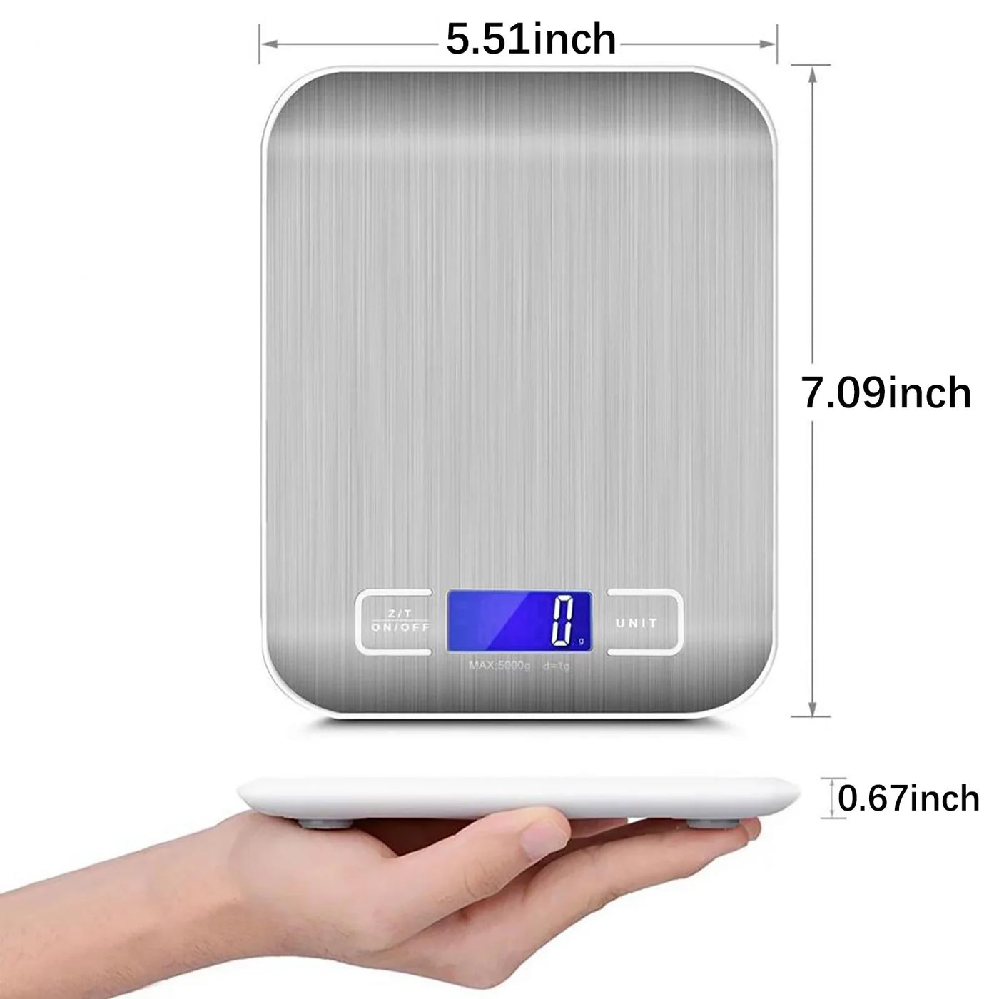 Kitchen Gadgets Kezqiaxn Food Scale 11lb Kitchen Scale with 6 Units Tare Function LCD Display 0.05oz/1g Stainless Steel Digital Food Scale Grams and