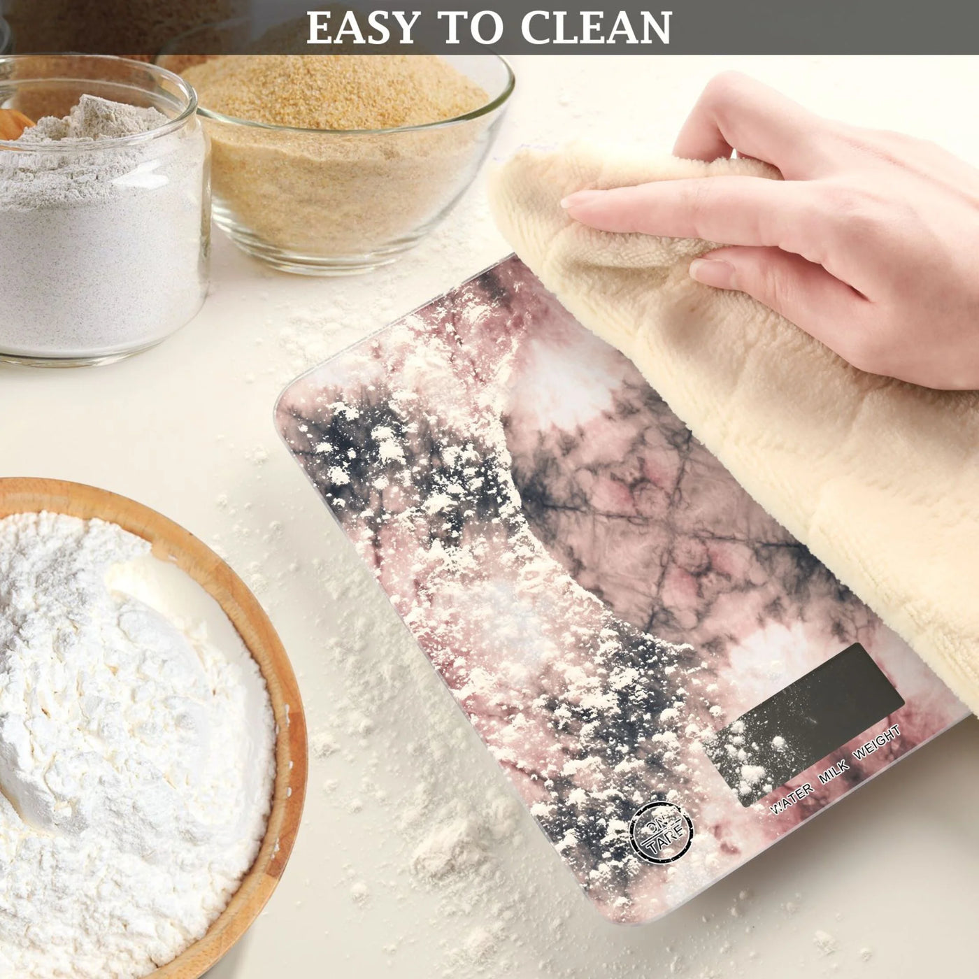 High Precision Digital Kitchen Scale Tempered Glass Food Scale Multifunction Scale Small Kitchen Appliances Soft Pink Tie-dye Pattern