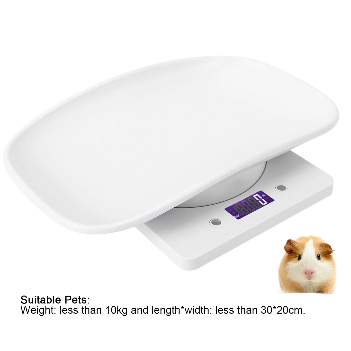 Tebru Pet Scale, 10kg/1g Digital Small Pet Weight Scale for Cats Dogs Measure Tool Electronic Kitchen Scale, Baby Scale