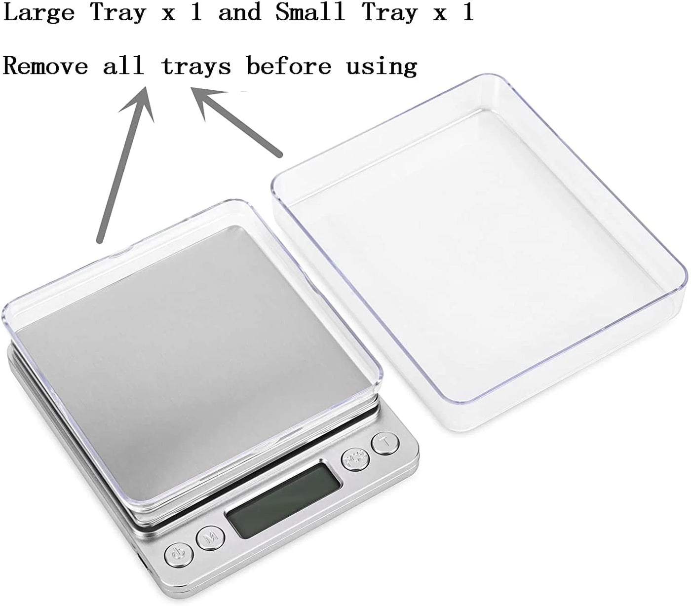 Somnr 500g/ 0.01g Small Pocket Jewelry Scale, Digital Kitchen Scale with 2 Trays, Stainless Steel Gram Scales Weight Gram and Oz, Digital Herb Scale