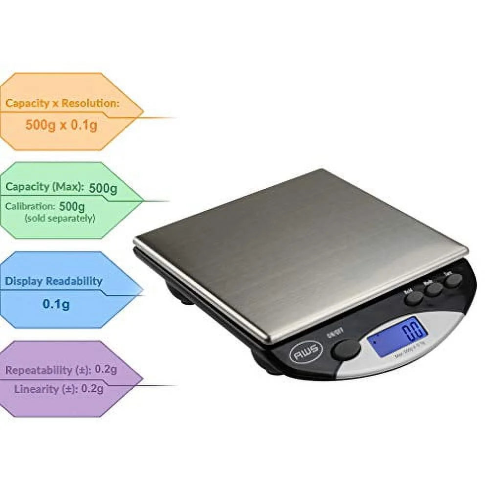 Digital Kitchen Measuring Scale, Black 500g, for Accurate Kitchen, Food and Portion Weighing, Durable Design for Daily Home Use