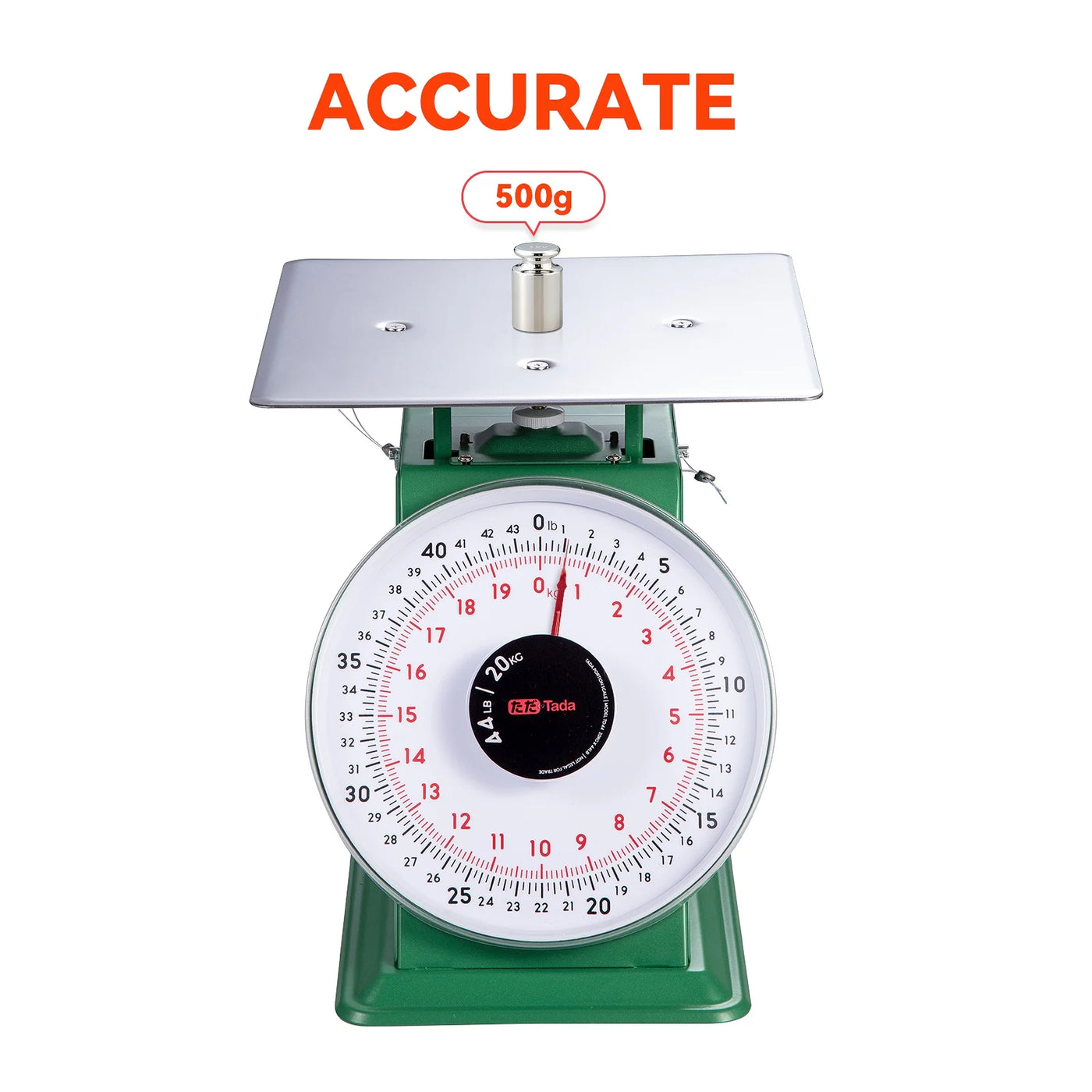 44lb Heavy Duty Mechanical Kitchen and Food Scale Dial Scale with Stainless Steel Platform Green, for Accurate Kitchen, Food and Portion Weighing