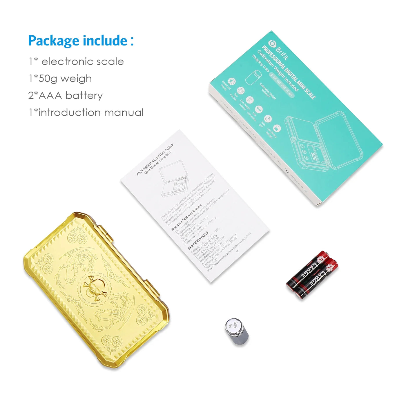 Digital Scale, Amir Digital Pocket Scale 200g/0.01g High-precision Scale with 50g Calibration 6 Units LCD Display Tare Function Gram Scale for Kitchen