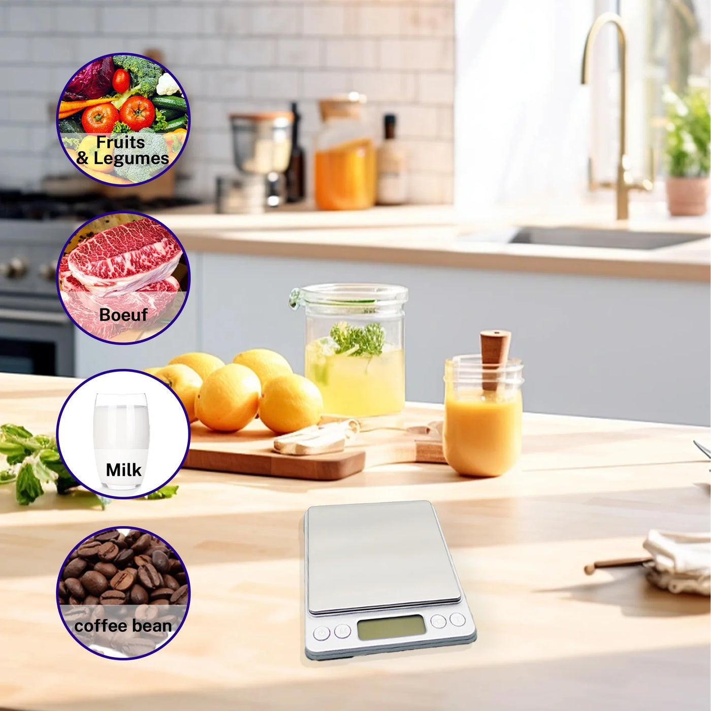 Digital Kitchen Scale High Precision Food Scale Grams and Ounces for Cooking Baking, for Accurate Kitchen, Food and Portion Weighing