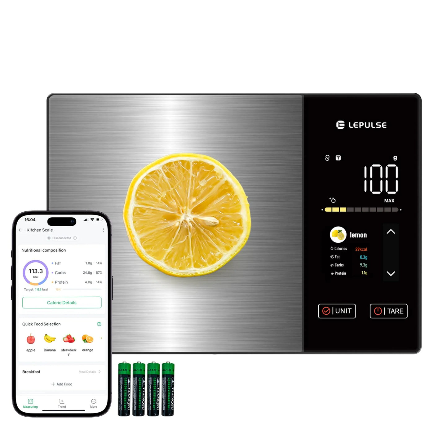 Food Scale with Nutritional Calculator, Smart Digital Kitchen Scale for Weight Loss, App with 23 Nutrients Tracking, Calorie, Fat, Carbs