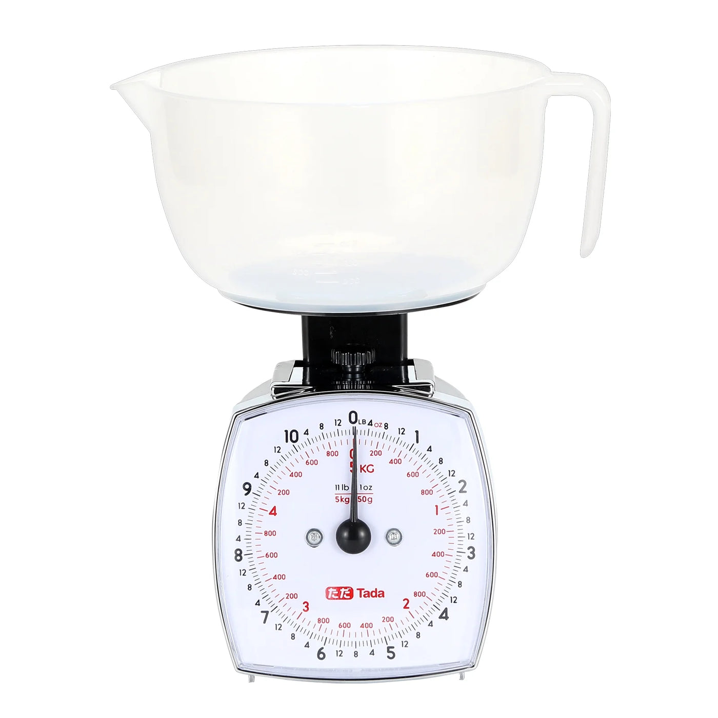 11lb Analog Food Scale Mechanical Dial Kitchen Scale, Removable Measuring Cup, Tare Function, Kitchen Friendly