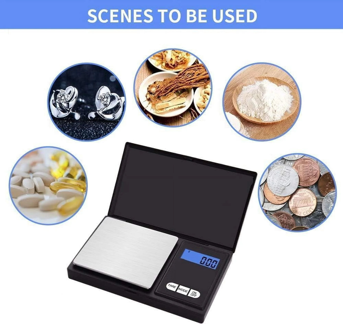 Mini Scale Digital Pocket Scale, 200g X 0.1g, Digital Grams Scale, Food Scale, Jewelry Scale Black, Kitchen Scale
