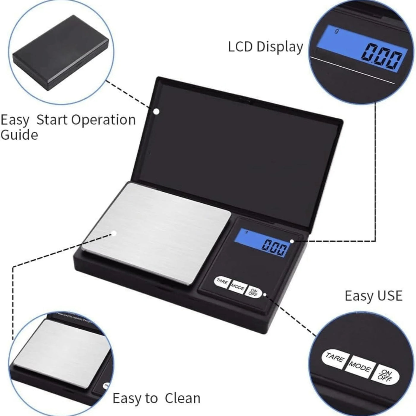 Mini Scale Digital Pocket Scale, 200g X 0.1g, Digital Grams Scale, Food Scale, Jewelry Scale Black, Kitchen Scale