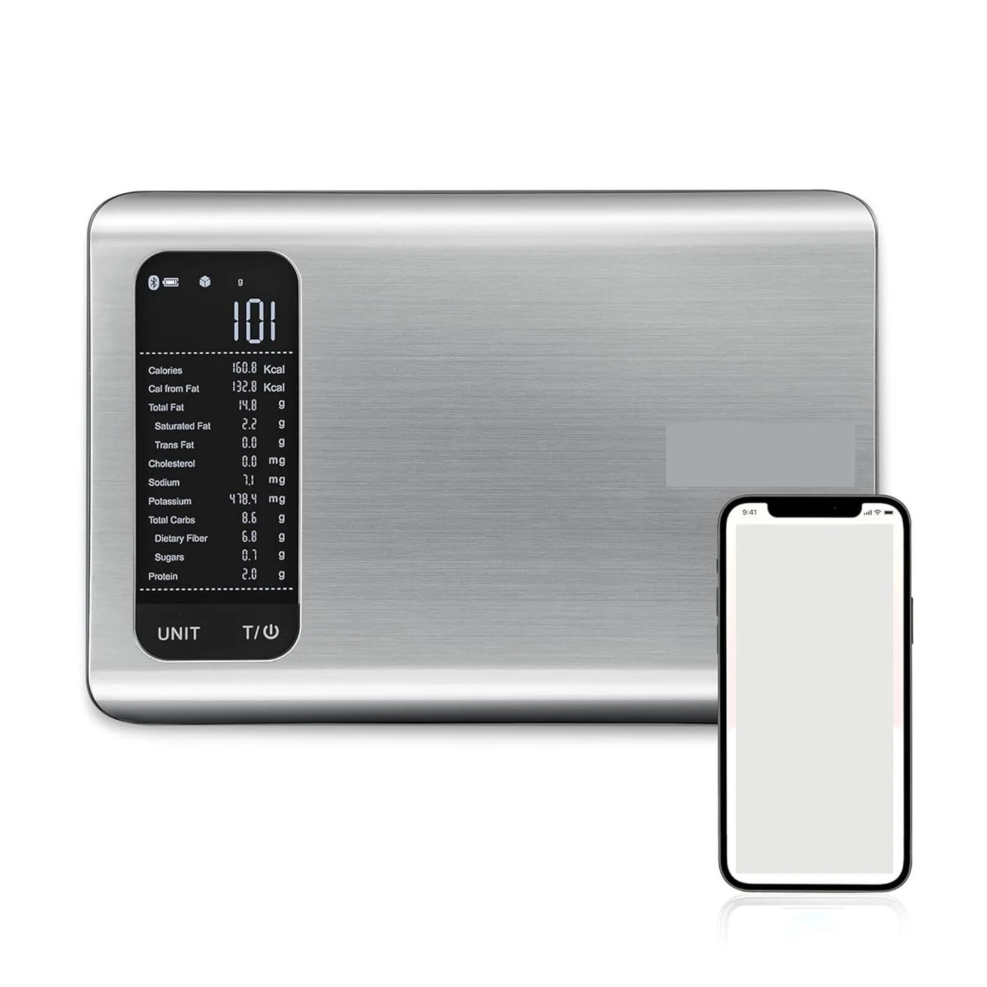 Smart 11lb Food Scale, Calorie and Macro Tracker with App, for Accurate Kitchen, Food and Portion Weighing