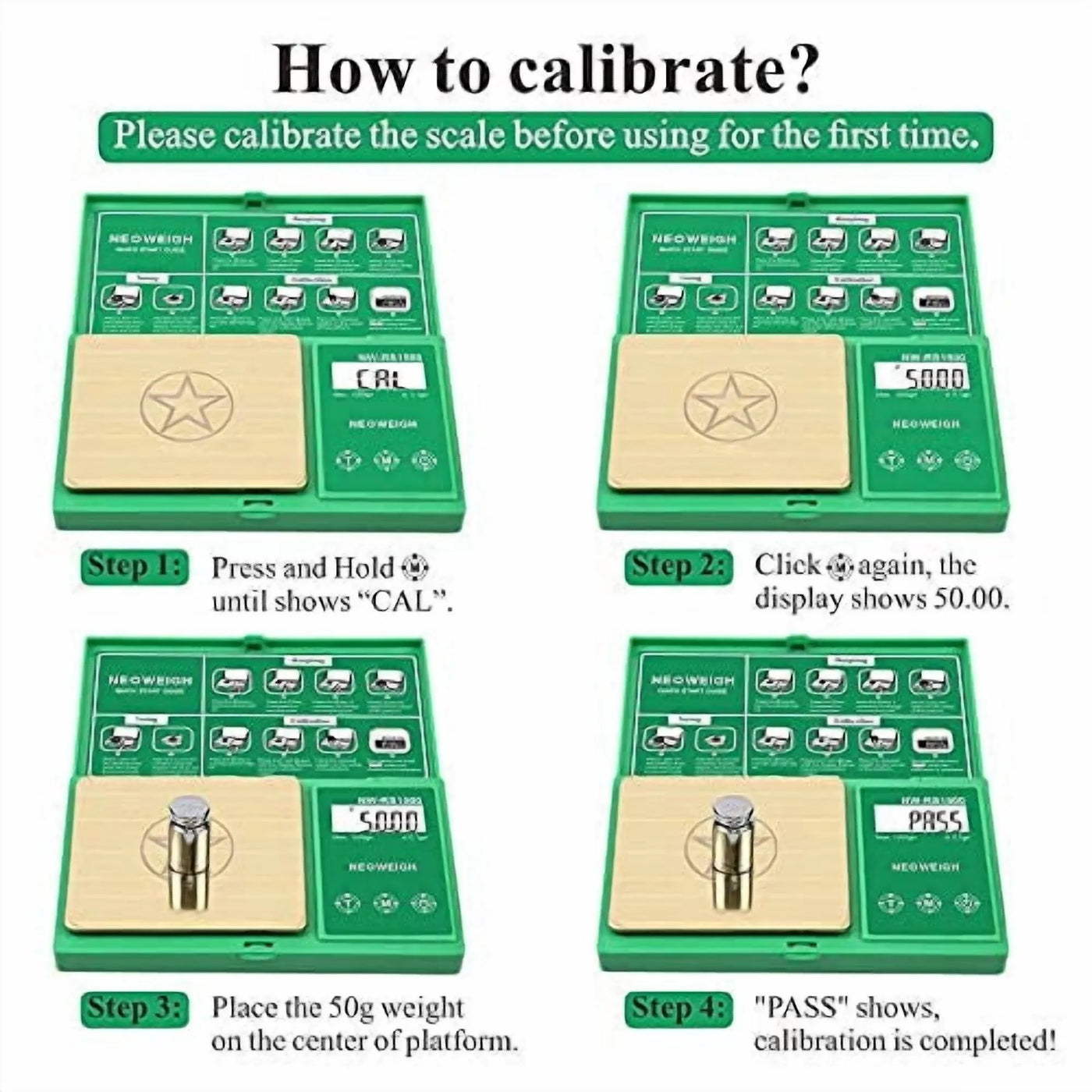Digital Reloading Powder Scale, 1500 Grains/0.1gn and 100g/0.01g, Metal Pan, Scoop, 50g Cal Weight (batteries Included)