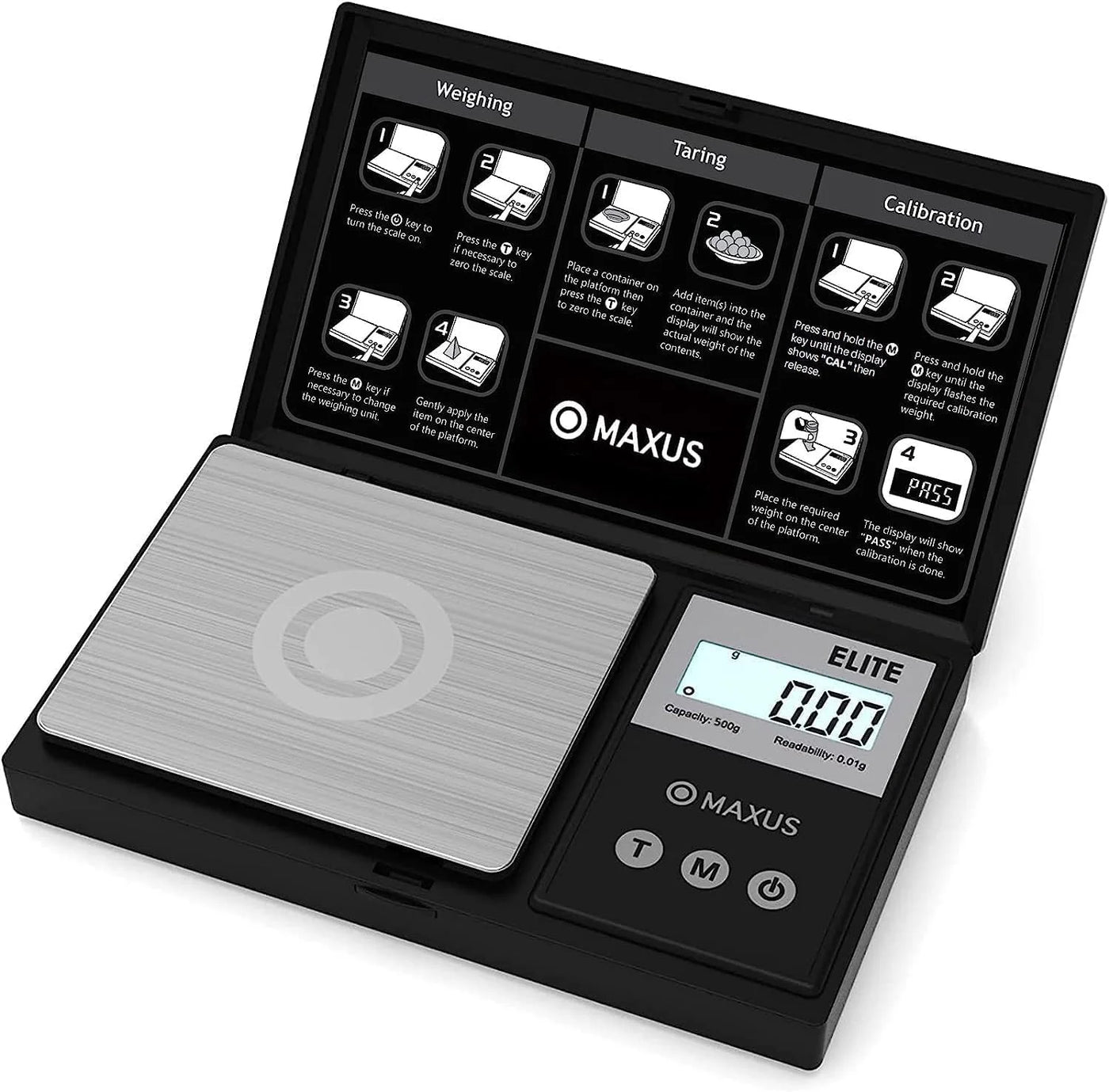 Digital Pocket Gram Scale 500g X 0.01g High Precision with Tray, Weighs Sm Food, Jewelry, Ounces, Grains, LCD Display, Tare Function