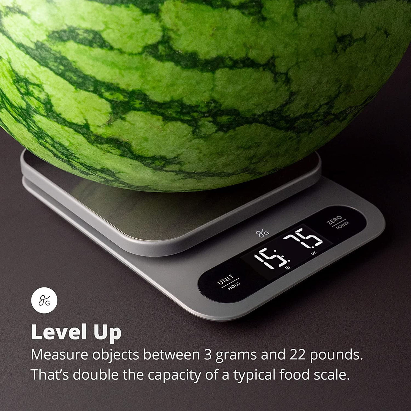 Greater Goods High-capacity Food Scale, Digital Kitchen Scale with LCD Display and Tare Function, for Accurate Kitchen, Food and Portion Weighing
