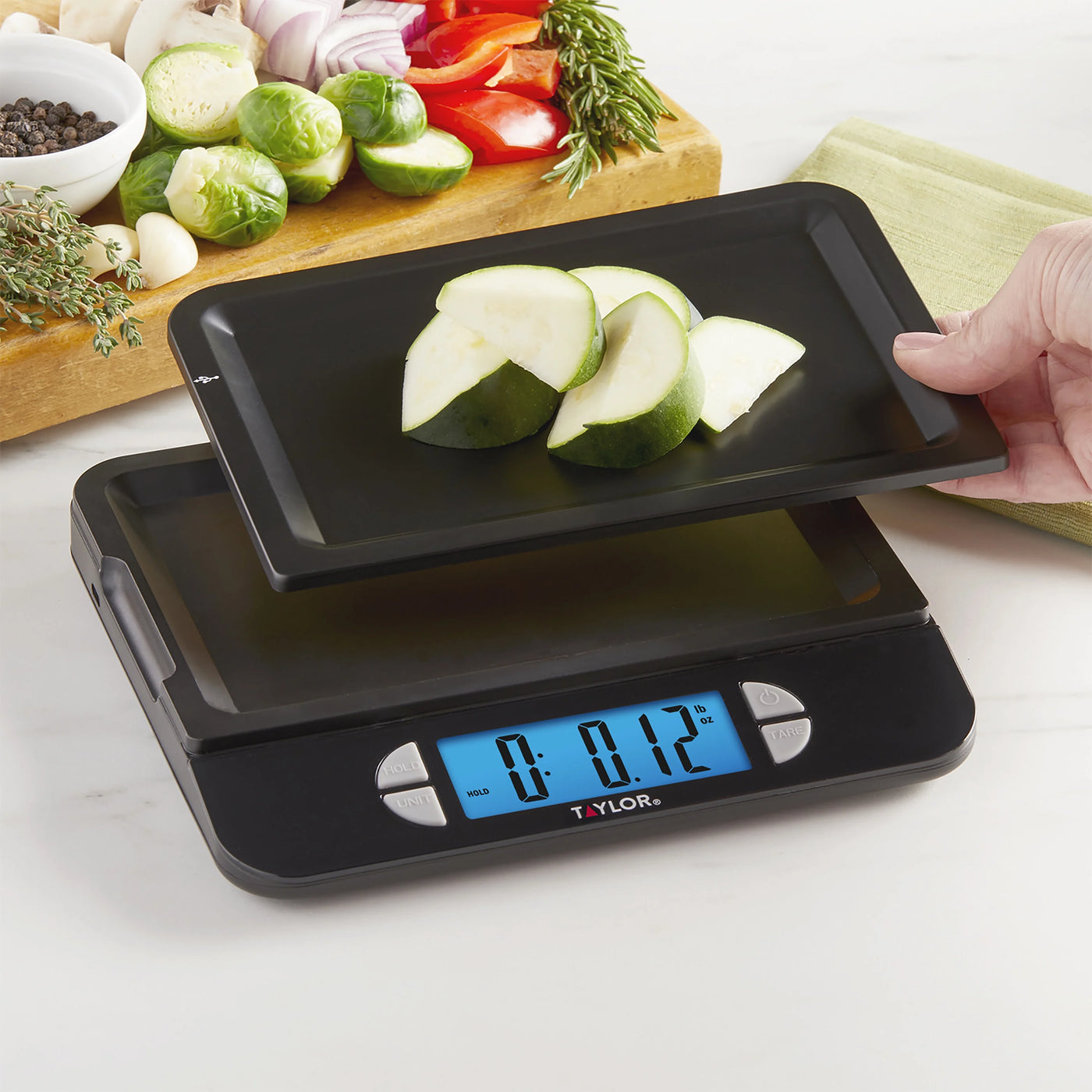 USB Rechargeable Precision Digital Kitchen Scale and Food Scale, 11 Lb. Capacity Black, for Accurate Kitchen, Food and Portion Weighing